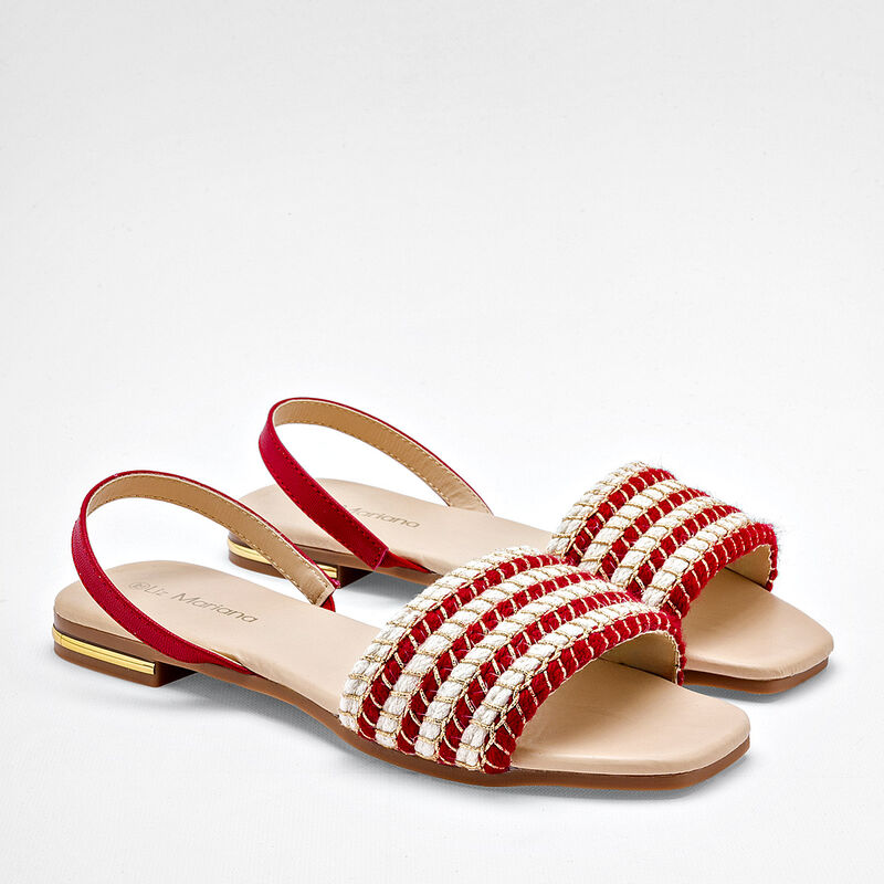 Liz mariana Sandalia para mujer rojo blanco oro image number null