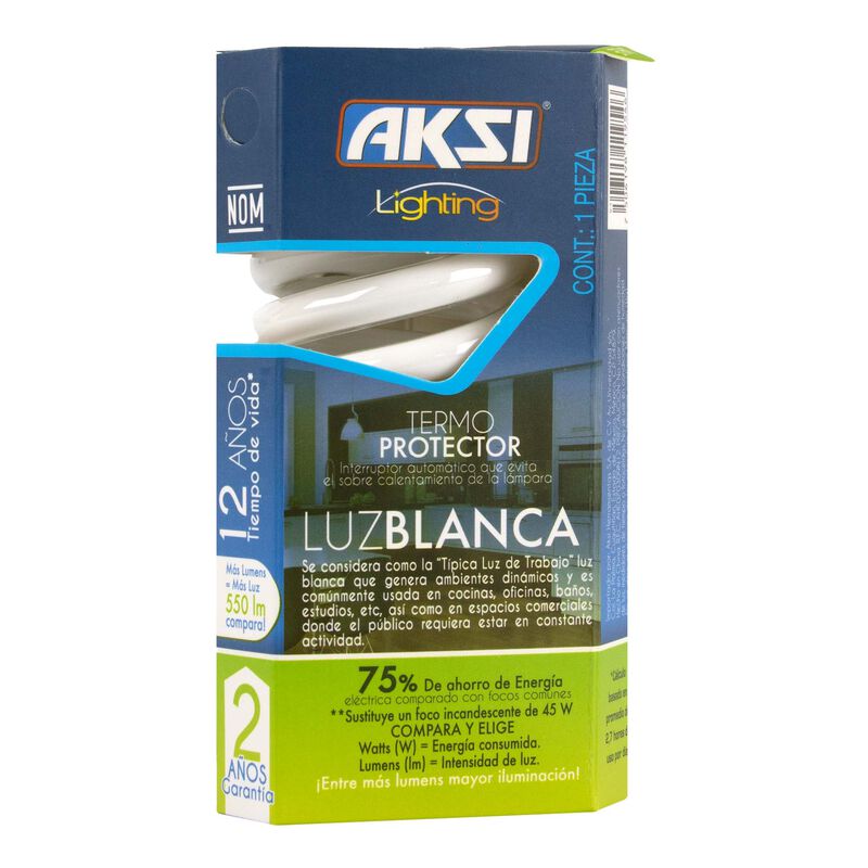 Pack de 20 focos ahorradores Aksi 9W Mini Espir... image number null