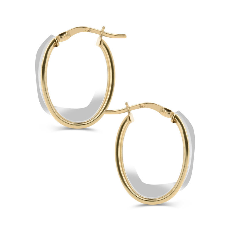 Arracadas Bicolor Oro 10k 18x12mm (sku A) | Biz... image number null