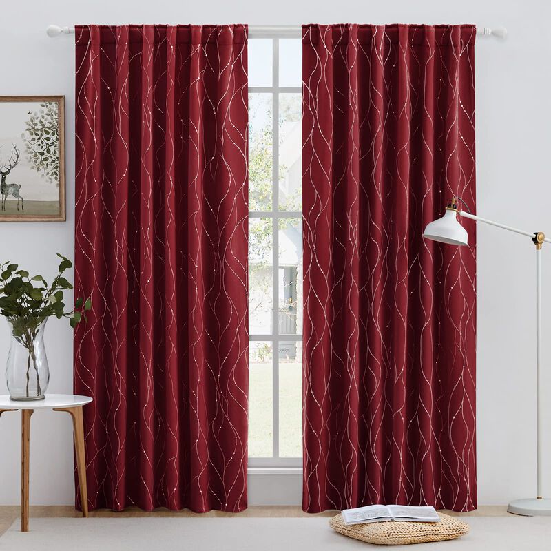 Cortinas Opacas Homeideas, Color Burdeos, 132 X... image number null