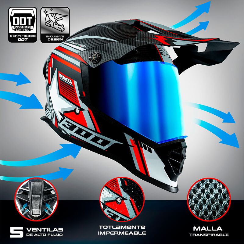 Casco Para Motocicleta Axs Beretta Rojo L image number null