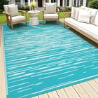 Alfombra Exterior Hebe Impermeable 6' X 9' (183 cm X 274 cm), Reversible De Pl&aacute;stico Con Rayas Para Patio