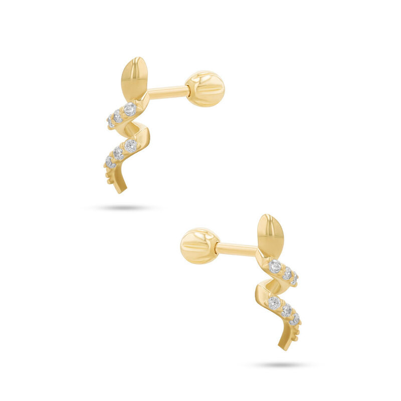 Broqueles De Serpiente Oro 10k Con Zirconias | ... image number null