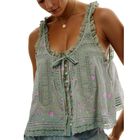 Blusa Boho Geabal Sin Mangas Encaje Nudo Frontal