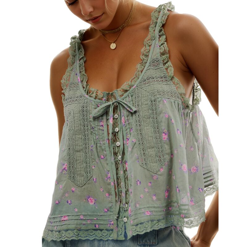 Blusa Boho Geabal Sin Mangas Encaje Nudo Fronta... image number null