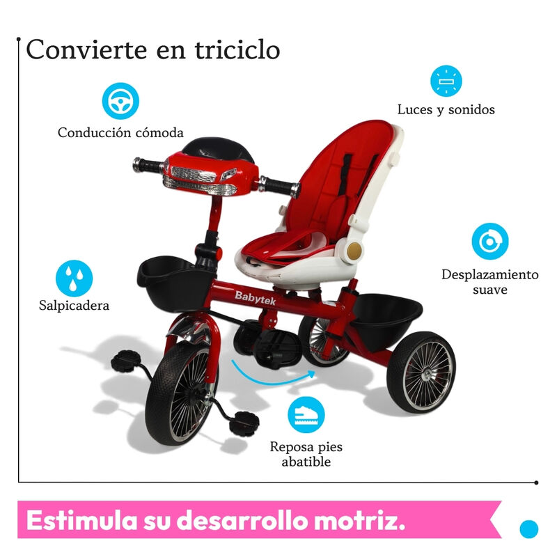 Triciclo Infantil Evolutivo Carriola Para Beb&eacute; ... image number null