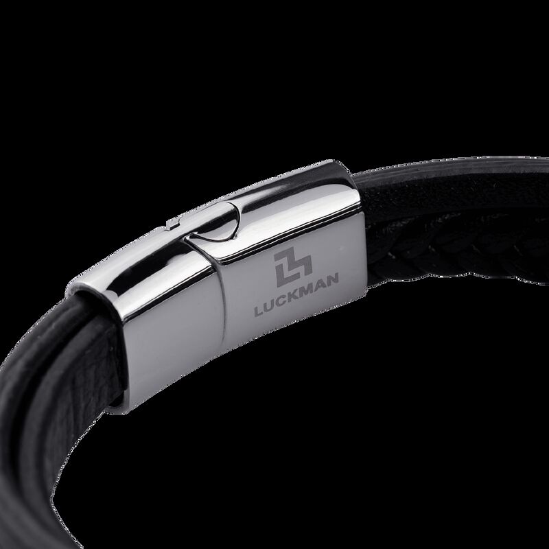 Pulseras Hombre, Brazaletes Cuero Y Acero Inoxi... image number null