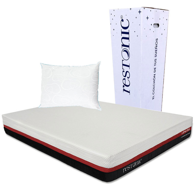 Colch&oacute;n King Size Restonic Lather + 2 Almohadas... image number null