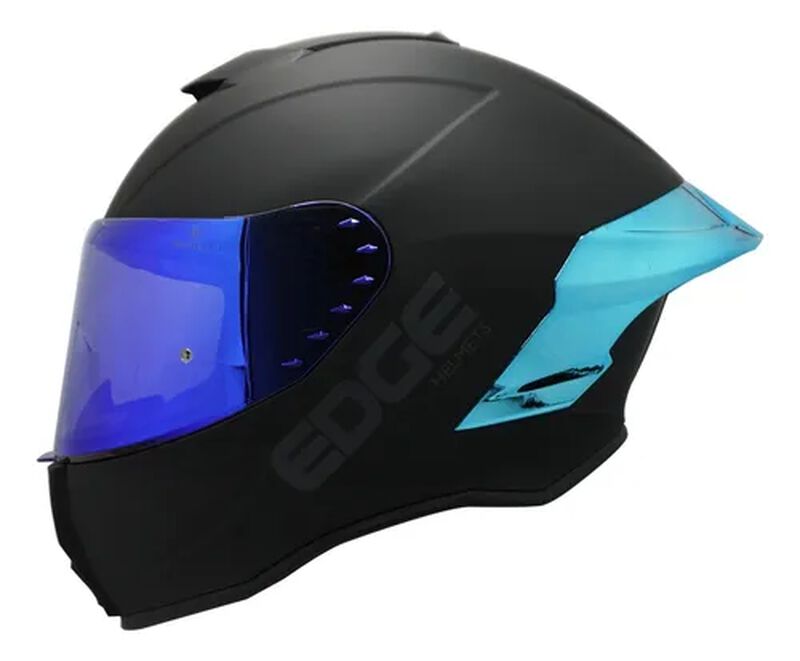 CASCO PARA MOTO INTEGRAL EDGE NEGRO Y AZUL DOT/... image number null