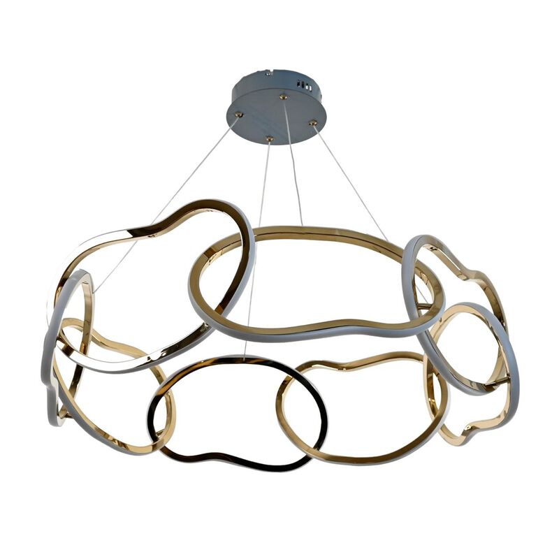 Candil De Led Colgante Aros Redondo Dorado image number null