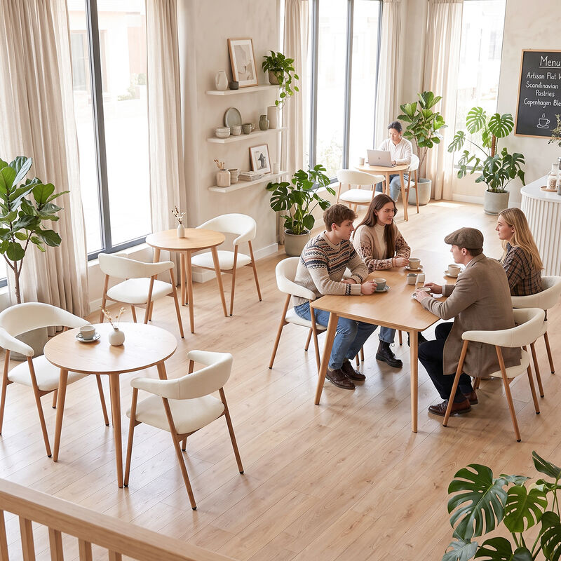 Juego De 2 Sillas De Comedor Modernas Beige Pat... image number null