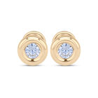 Broqueles De Oro Amarillo 14K Con Zirconias (5 Mm)