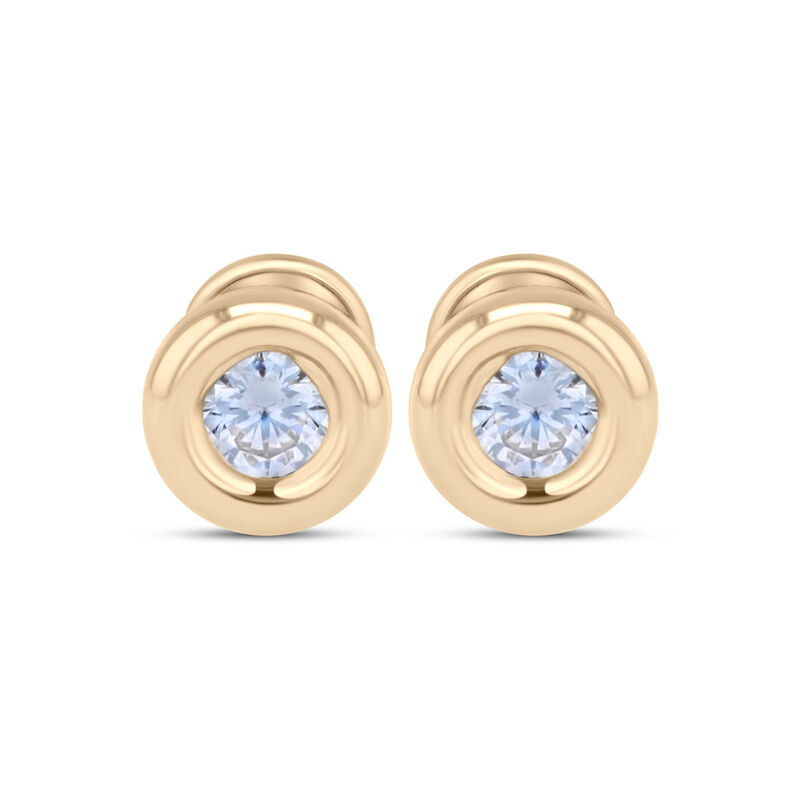 Broqueles De Oro Amarillo 14K Con Zirconias (5 ... image number null