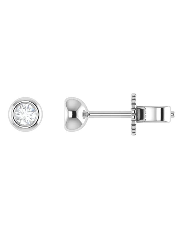 Broqueles De Oro Blanco 14k Con 16pts De Diaman... image number null