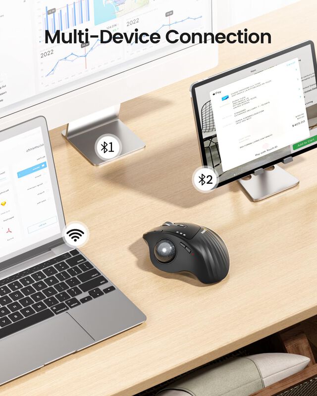 Rat&oacute;n Trackball Inal&aacute;mbrico Protoarc Em01nl Blu... image number null