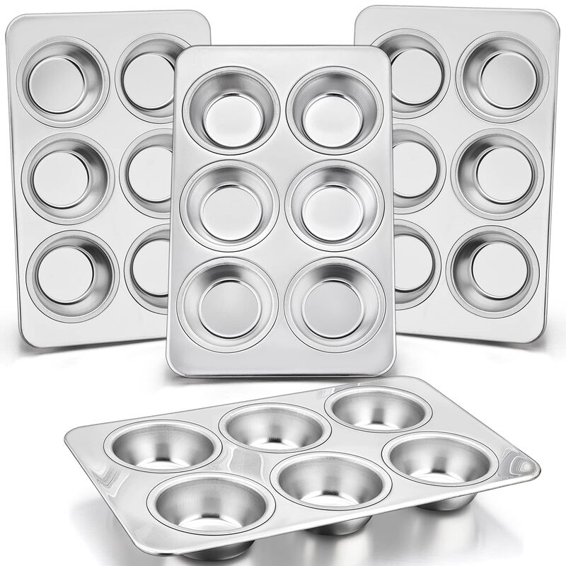 Molde para Muffins P&P Chef, 6 Cavidades, Acero... image number null