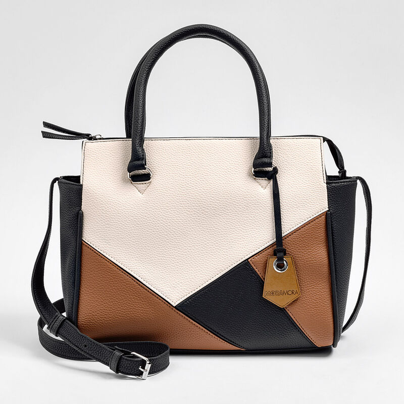 Moramora Bolsa para mujer blanco camel negro image number null