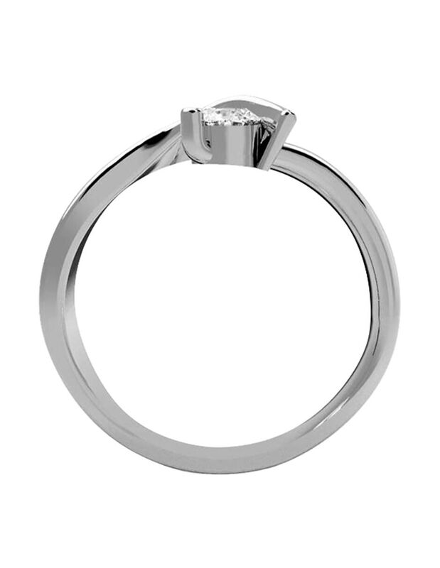 Anillo de Compromiso en Oro Blanco 10K con Circ... image number null