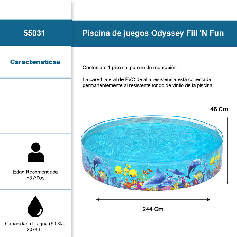 Alberca Circular Infantil De Peces Piscina Gran... image number null