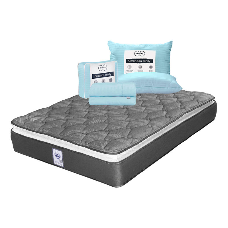 Colch&oacute;n Aries Queen Size+Almohada Trinity+1 jue... image number null