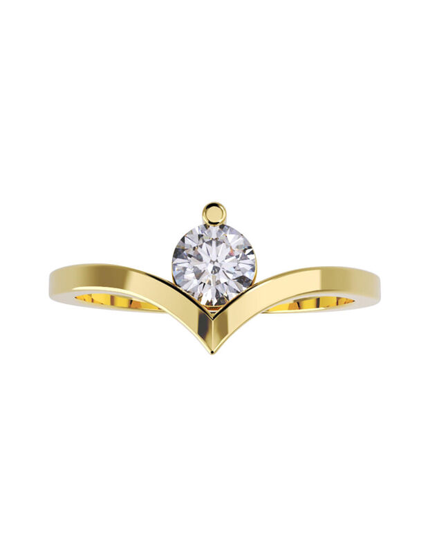 Anillo de Compromiso de 14K con Diamante de Lab... image number null