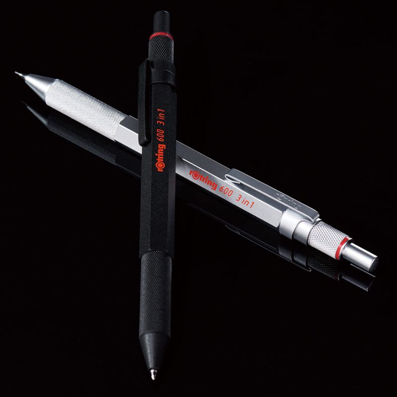 Lapicera Rotring 600 3-en-1 Plateada Multicolor... image number null