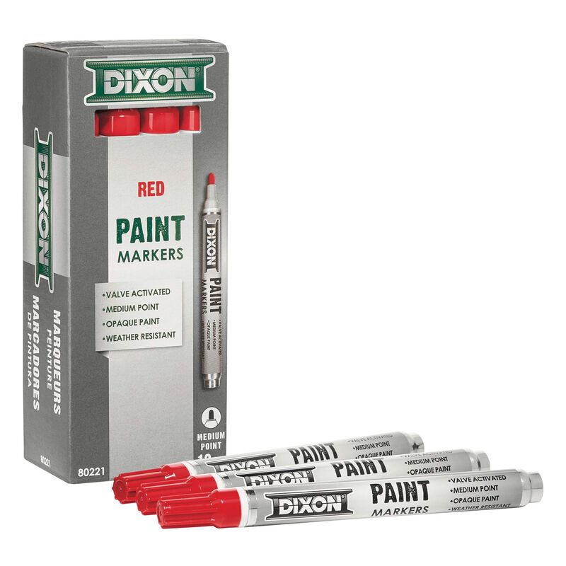 Marcadores De Pintura Dixon Rojo, Pack De 12, P... image number null