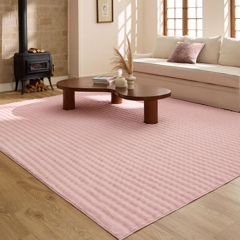 Alfombra Burbuja Bedsure 5x7 Rosa Lavable A M&aacute;q... image number null