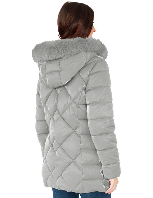 Chamarra Cazadora Mujer Con Gorro Capitonada Pl... image number null