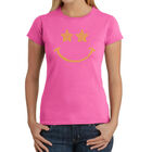 Camiseta Word Art Para Mujer - Rockstar Smiley- Rosa