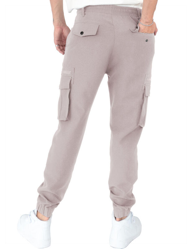 Pantalon Hombre Cintura Ajustable Café Medio Ro... image number null