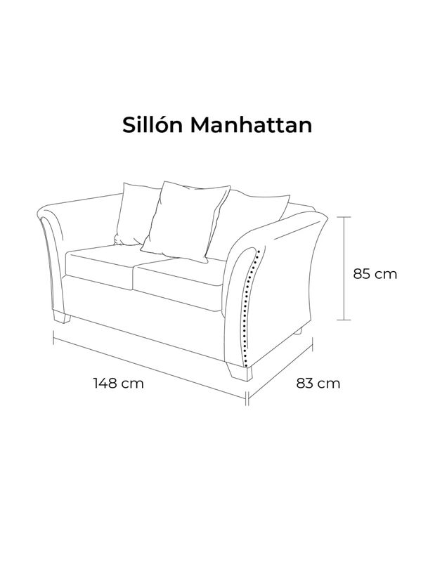 Sofá Love Seat Manhattan Tapizado Linato Color ... image number null