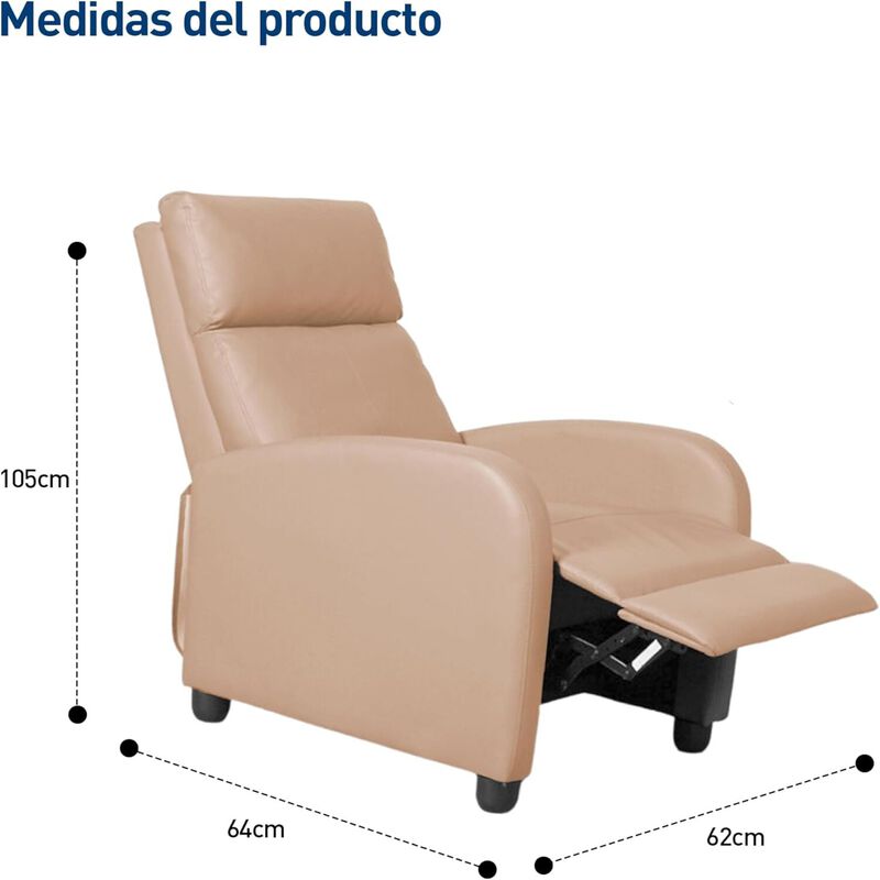 Sill&oacute;n Reclinable Individual Bluelander image number null