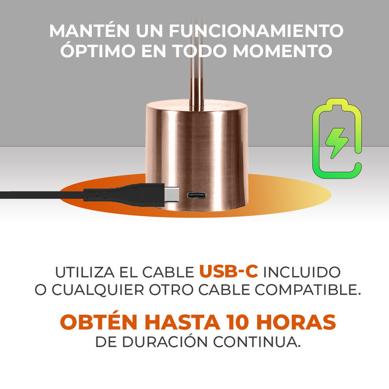 Lámpara de Mesa LED 3 W Portátil, Recargable, L... image number null