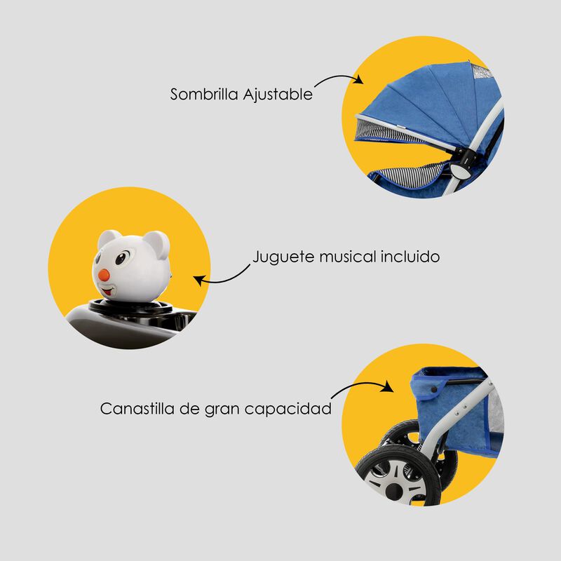 Carriola premium musical unyotons azul reversib... image number null