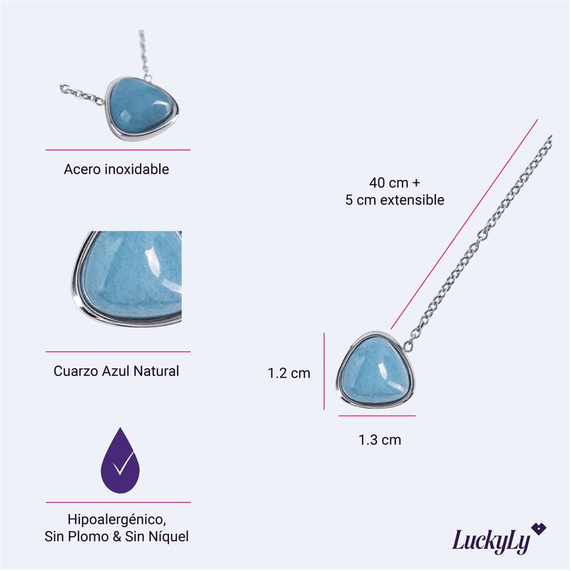 Luckyly Collares Mujer Acero Inoxidable, Cuarzo... image number null