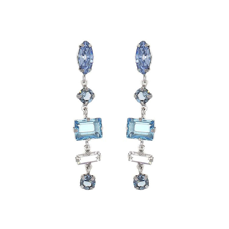 Aretes De Plata 925 Con Zirconias De Colores image number null