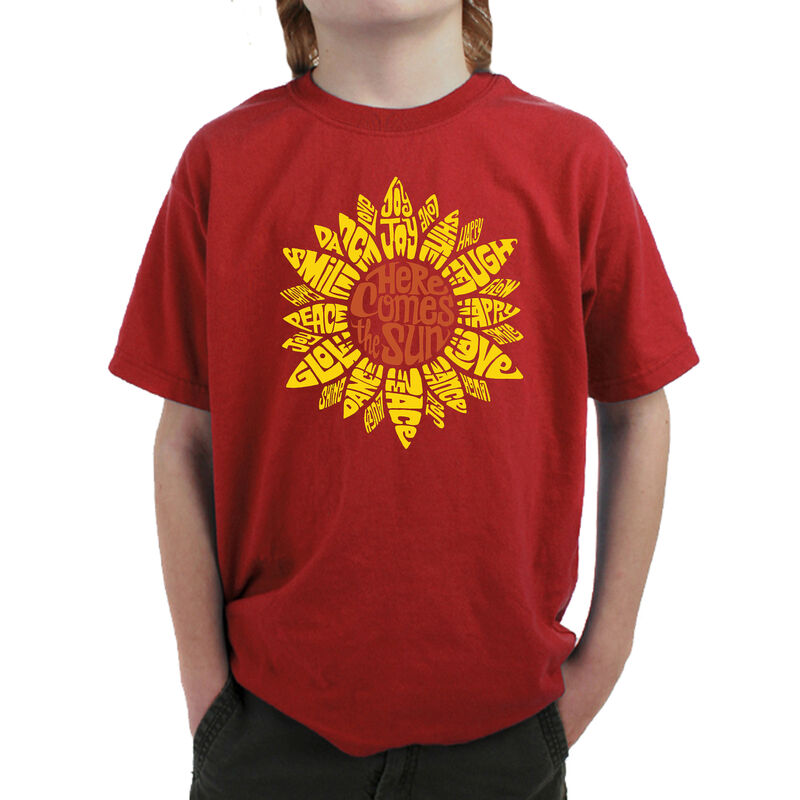 Camiseta Word Art Para Ni&ntilde;o - Girasol - Rojo image number null