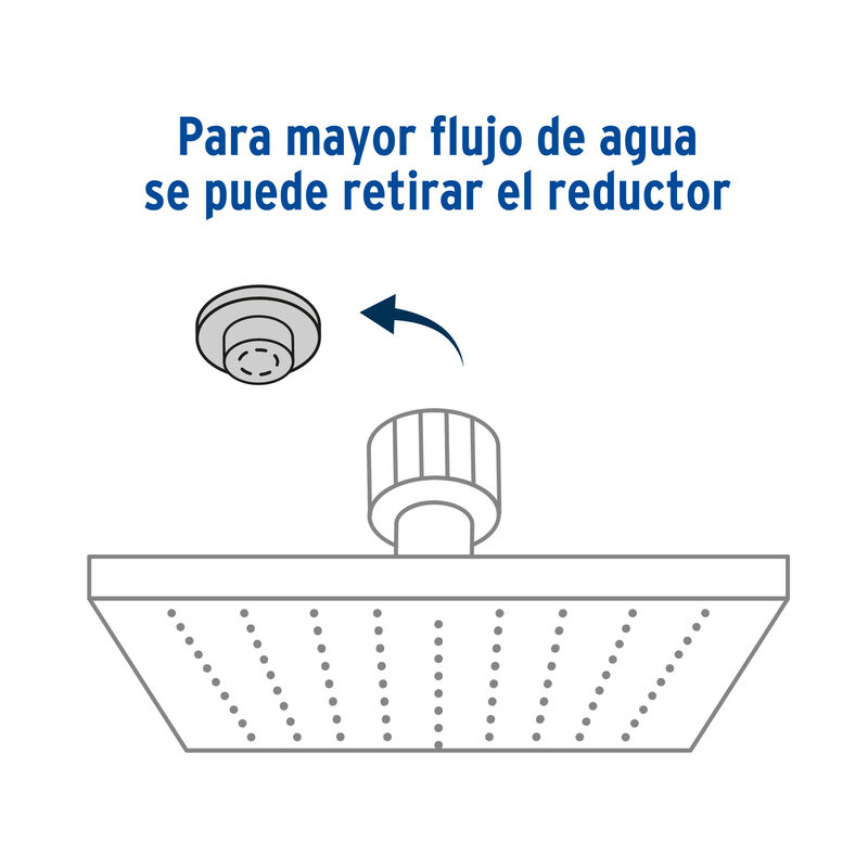 Regadera Cromo 12' Plato Cuadrado delgado Sin B... image number null