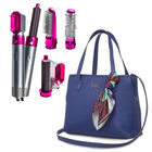 Kit Bolsa Cloe Tote Con Mascada + Cepillo Estilizador 5 En 1