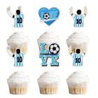 Adorno Para Pastel Eq Evairisqing 18 Uds Tema F&uacute;tbol Azul