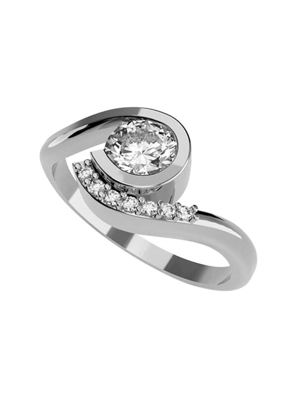 Anillo de Compromiso de 14K con Diamante de Lab... image number null