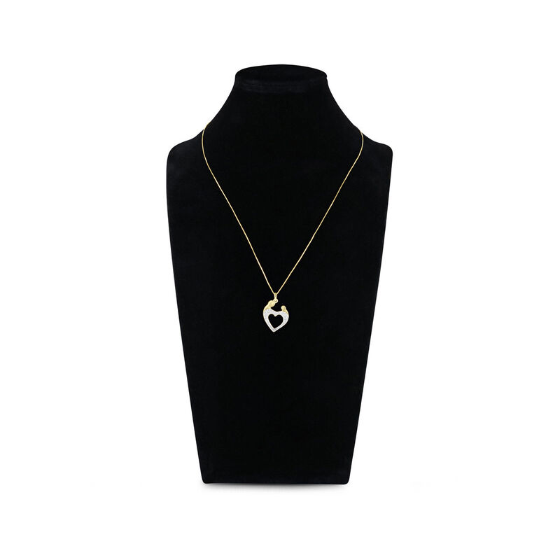 Dije Oro Amarillo 14k Con Cadena C/zirconia Cor... image number null
