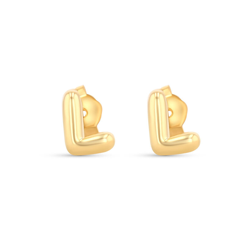 Aretes De Oro Amarillo De 10K (Letra L) image number null