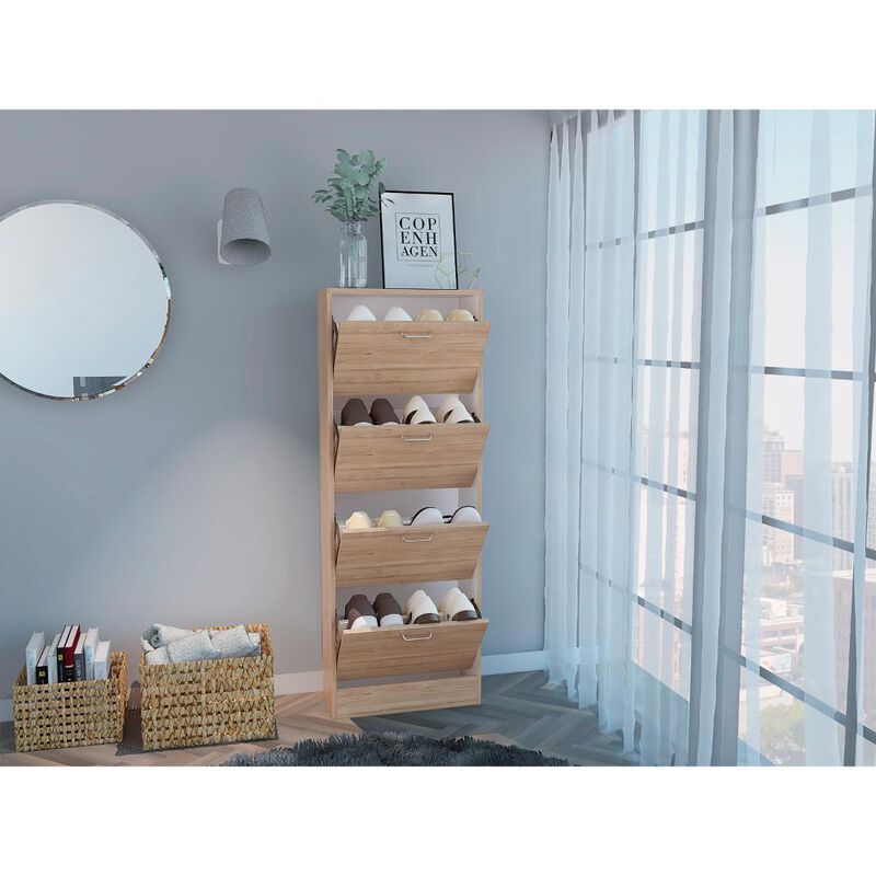 Zapatero Kaise Caf&eacute; Claro Y Blanco Virtual Mueb... image number null