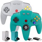 Controlador N64 Saffun Inal&aacute;mbrico Pack de 2 Gris/Cian