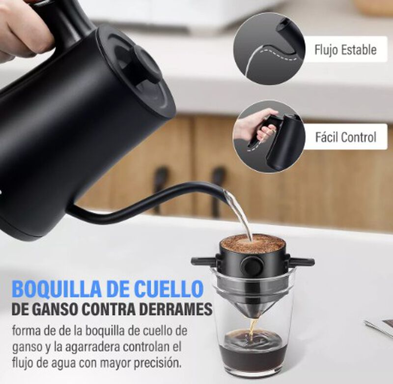 Tetera El&eacute;ctrica Acero Inoxidable Cuello Cisne ... image number null