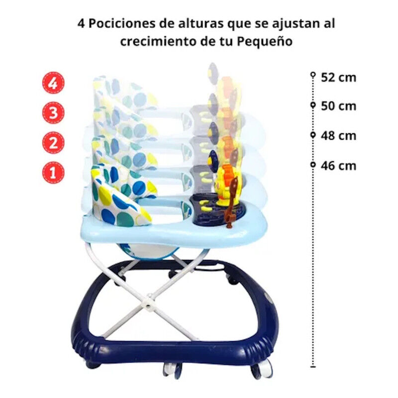 Andadera Para Beb&eacute; Azul Con Luz Sonido Llantas ... image number null