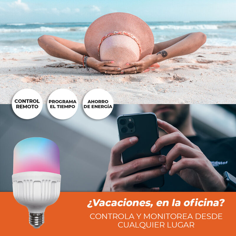 Foco LED Alta Potencia WiFi RGB E27 Alexa Googl... image number null