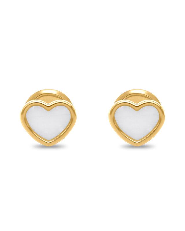Broqueles Corazon Oro Amarillo 14k Nacar Prb-86... image number null